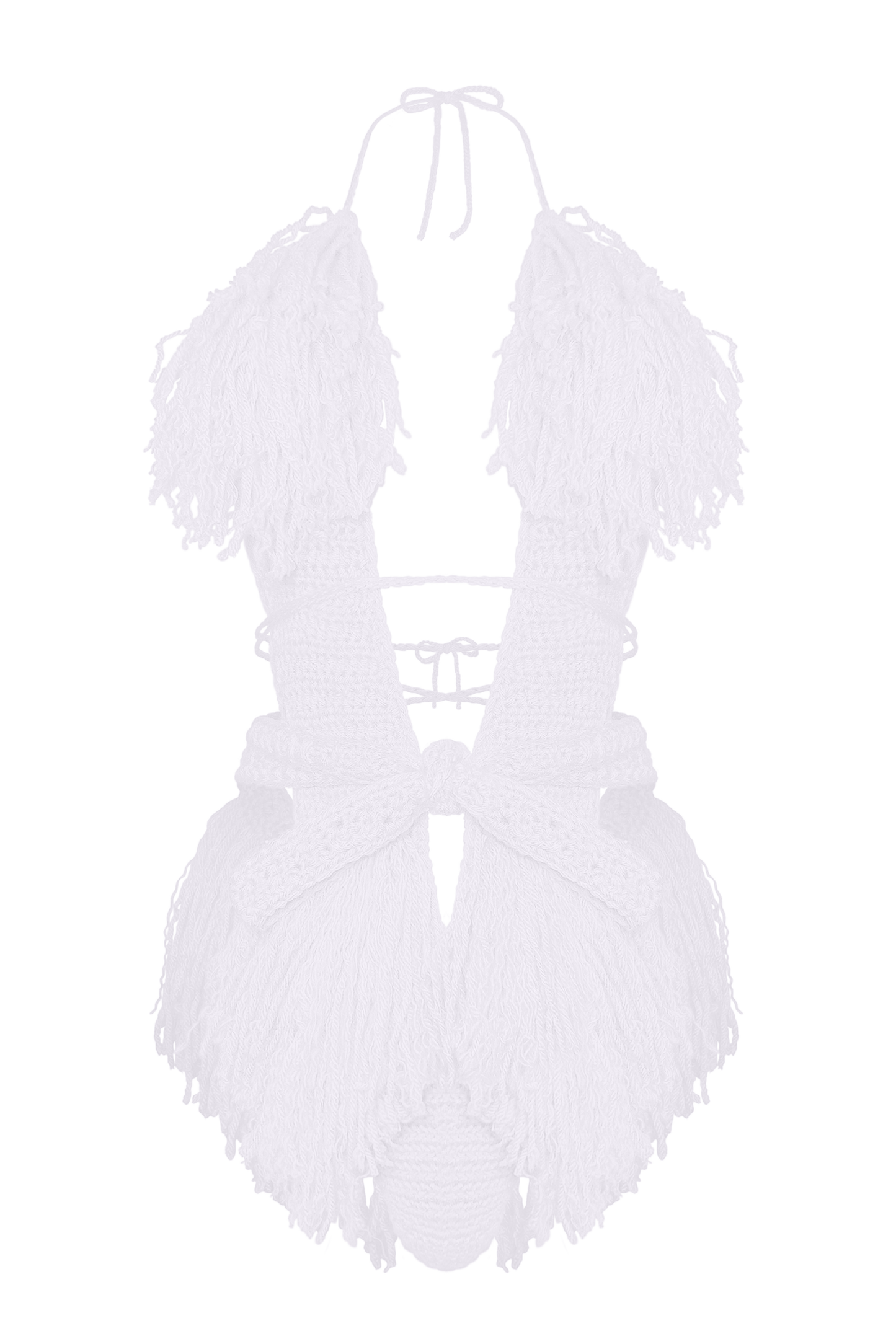TANIJAY CROCHET ONE PIECE XS / White Hagata Crochet One Piece