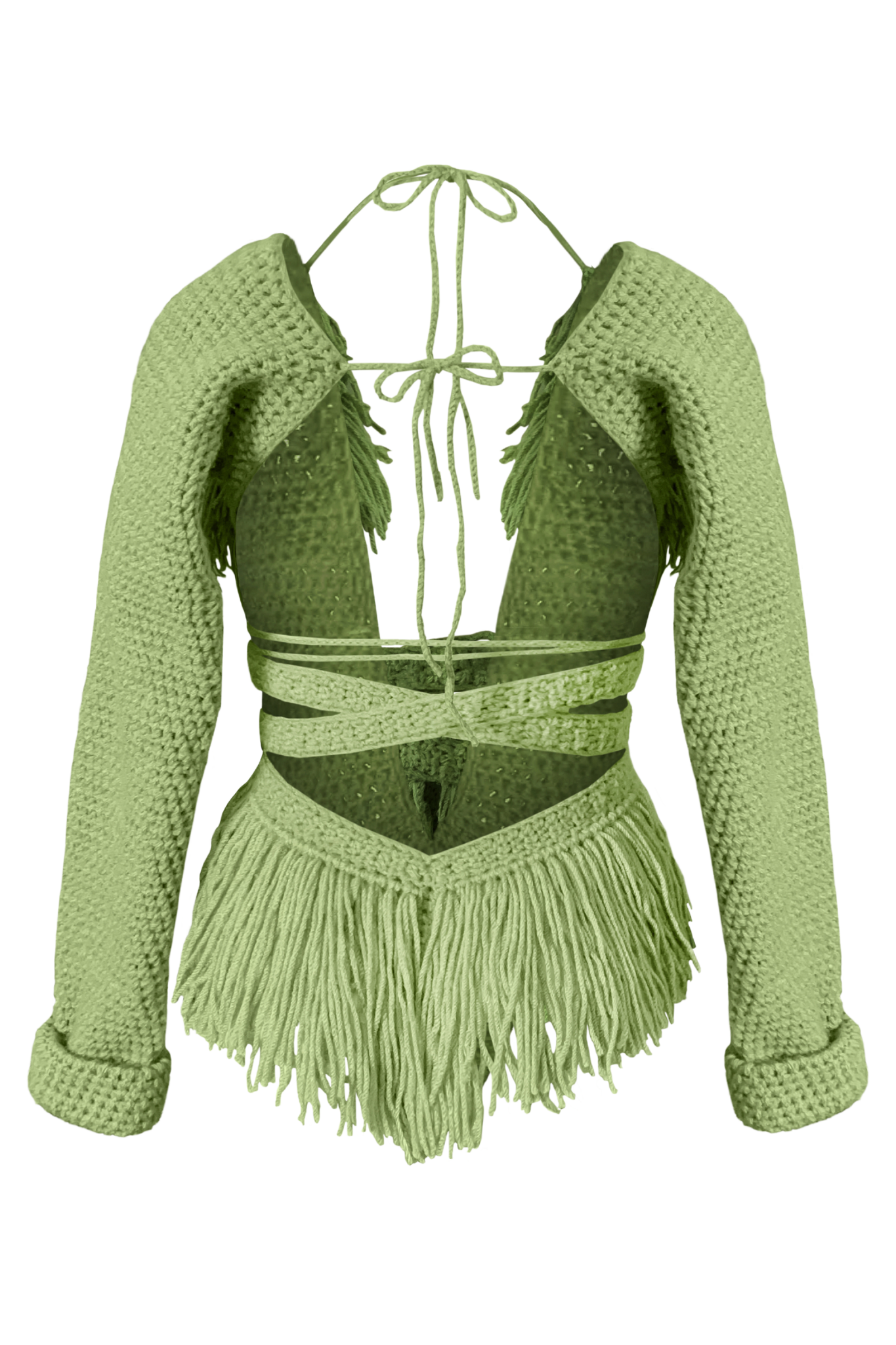 TANIJAY CROCHET ONE PIECE Hebe Crochet Monokini - Stacked Mesh Long Sleeve