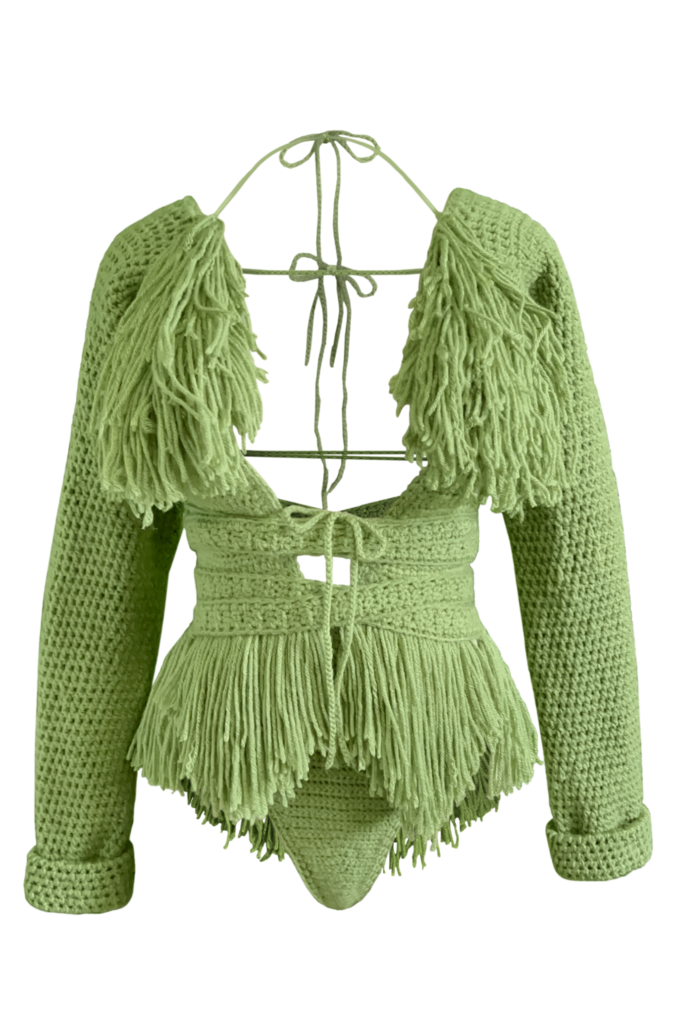 TANIJAY CROCHET ONE PIECE Hebe Crochet Monokini - Stacked Mesh Long Sleeve