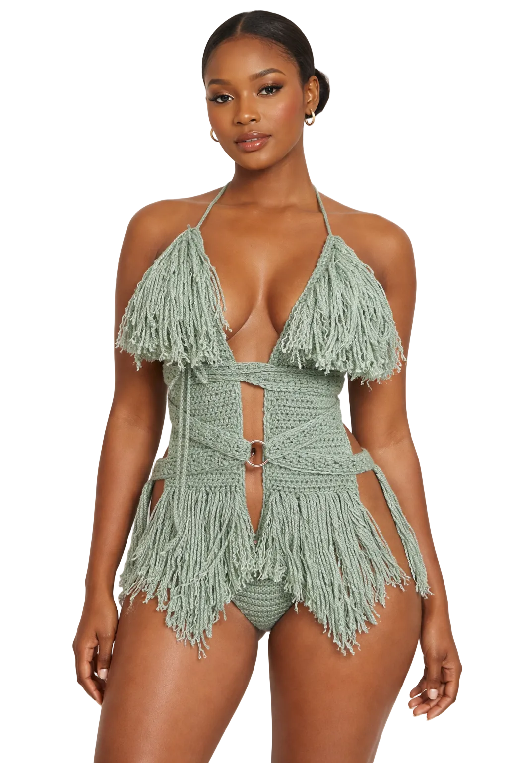 TANIJAY CROCHET ONE PIECE Hebe Crochet One Piece - Light Sage