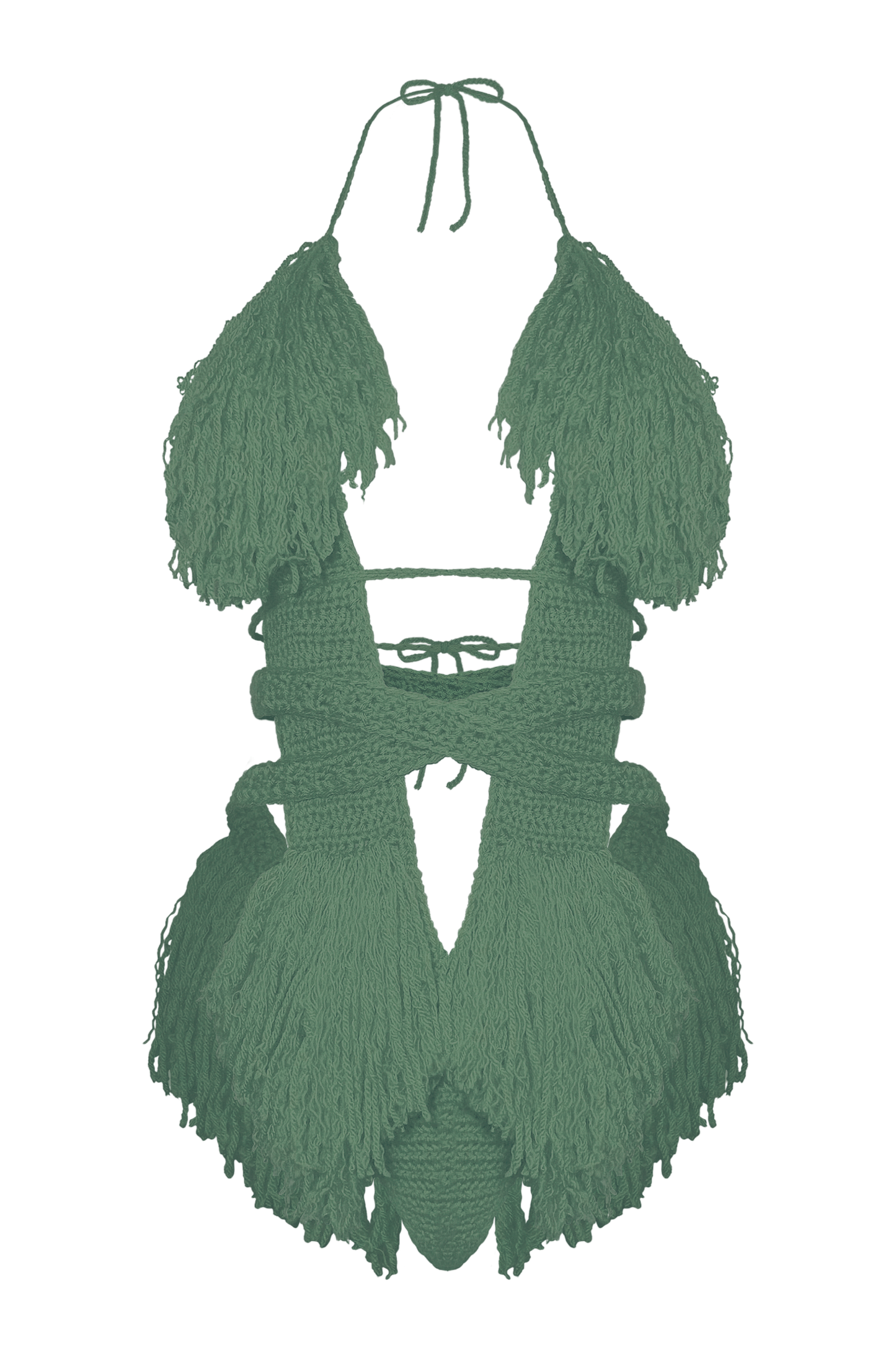 TANIJAY CROCHET ONE PIECE Light Sage Hebe Crochet One Piece - Small