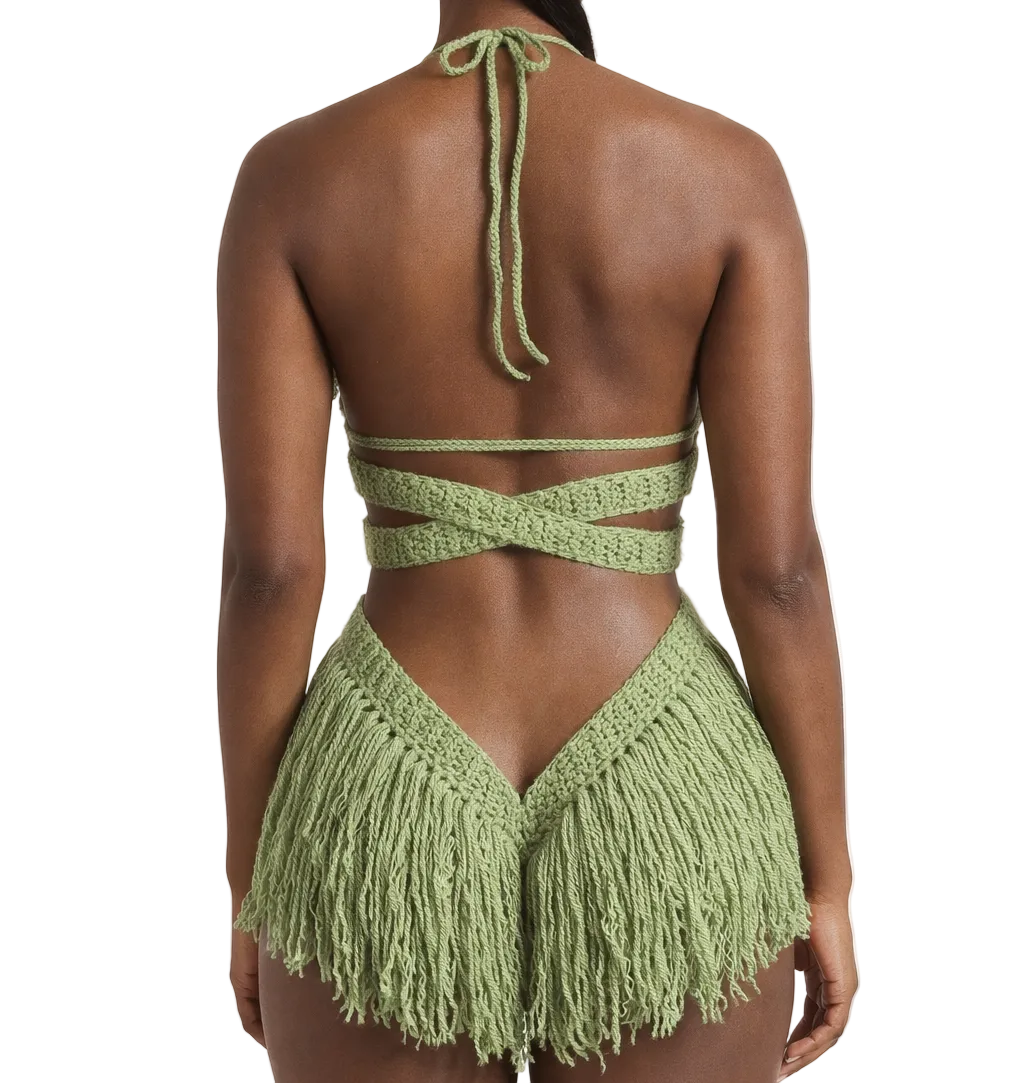 TANIJAY CROCHET READY TO SHIP Hebe Crochet One Piece Tea Leaf Small – Ready to Ship (48 Hours)
