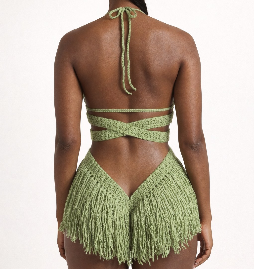 TANIJAY CROCHET READY TO SHIP Hebe Crochet One Piece Tea Leaf Small – Ready to Ship (48 Hours)