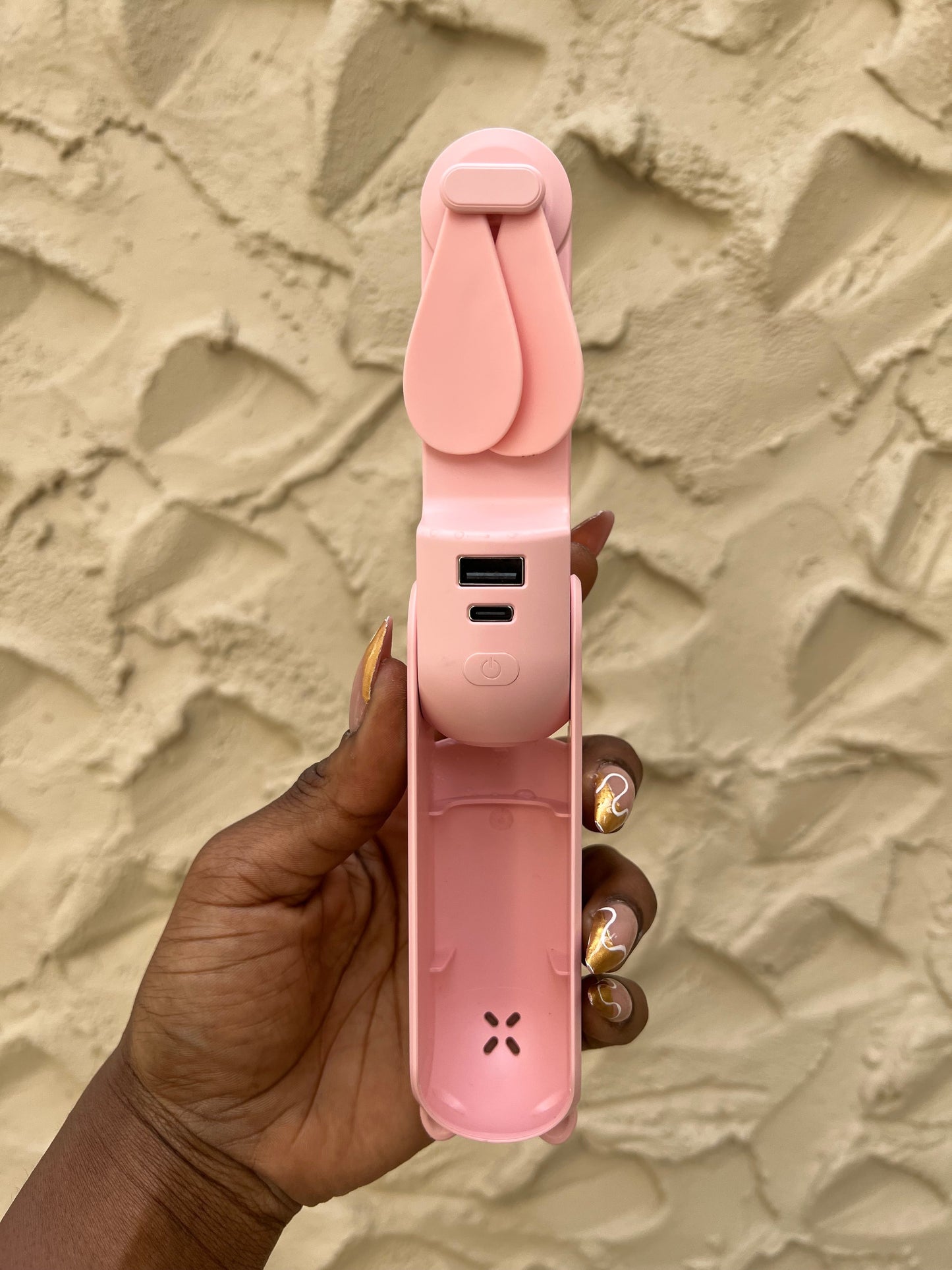 TANIJAY CROCHET Pink Digital 3-in-1 Portable Fan