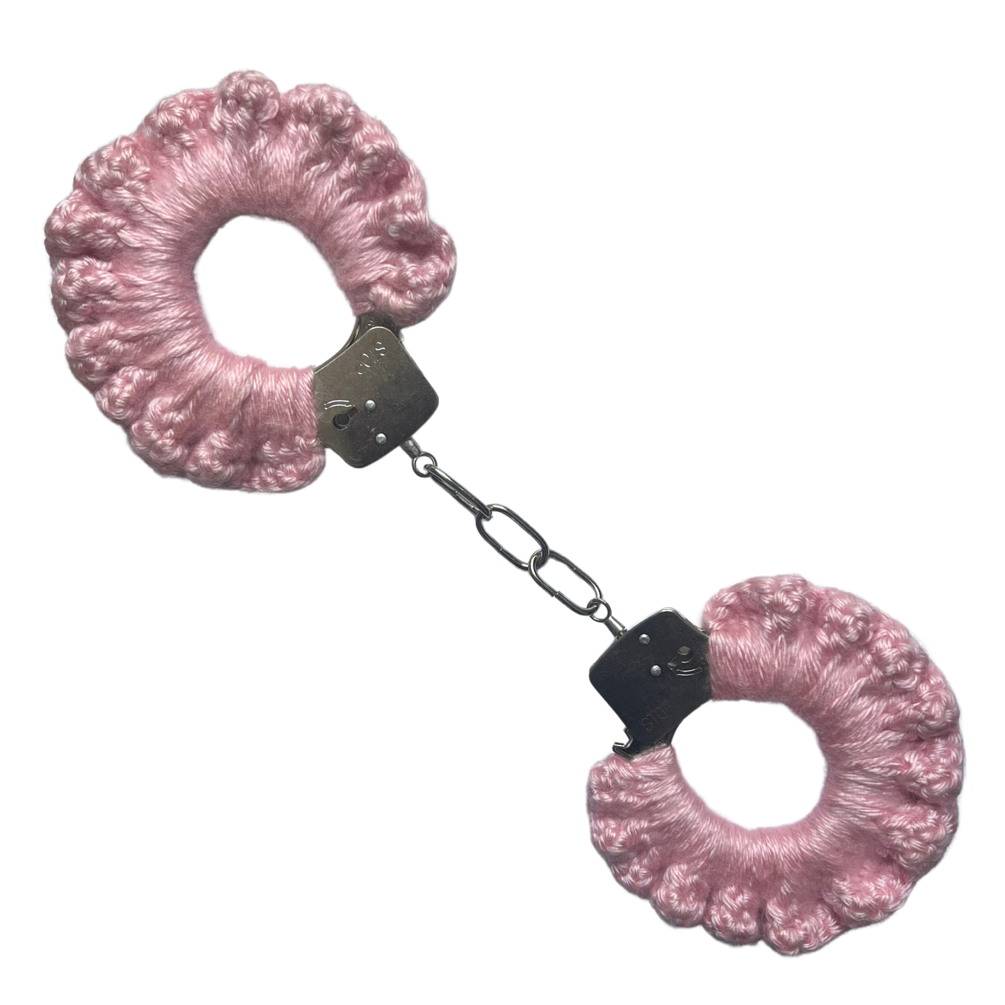 TANIJAY CROCHET handcuff Silky Crochet Handcuffs: Baby Pink