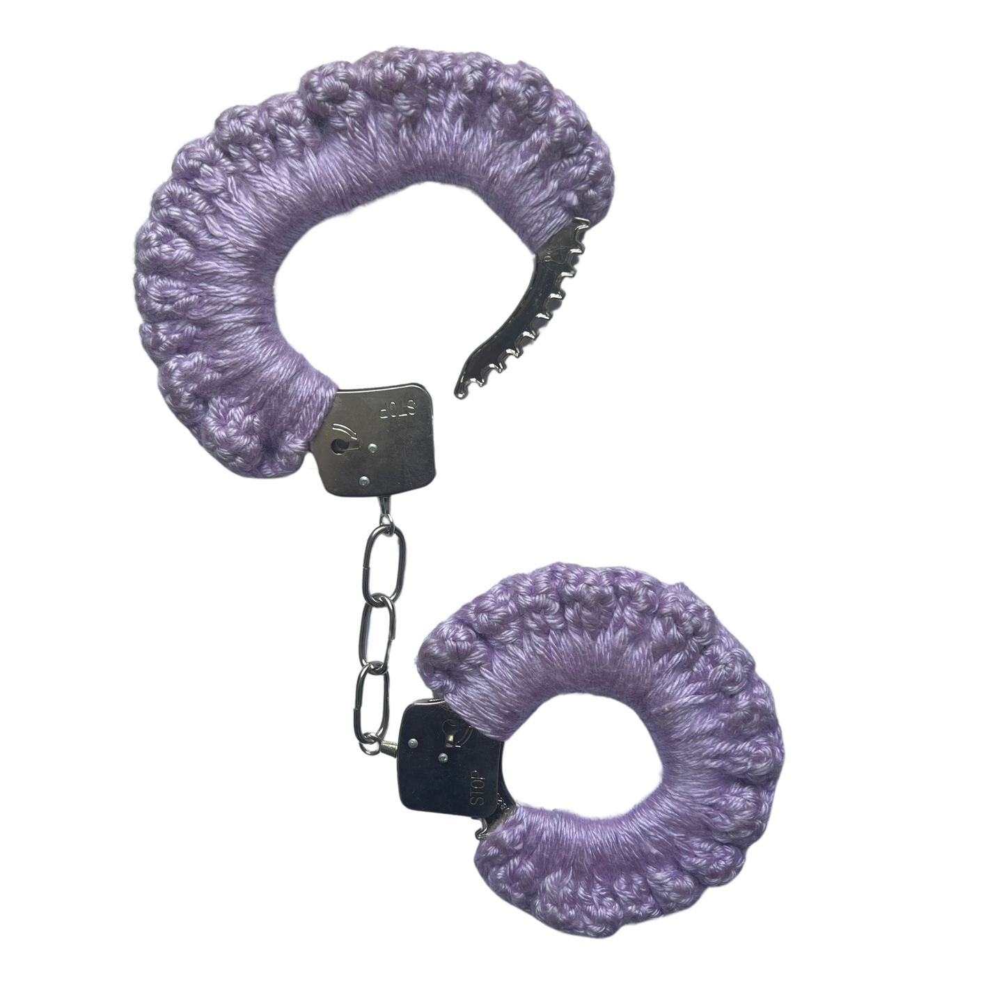 TANIJAY CROCHET handcuff Silky Crochet Handcuffs: Lavender