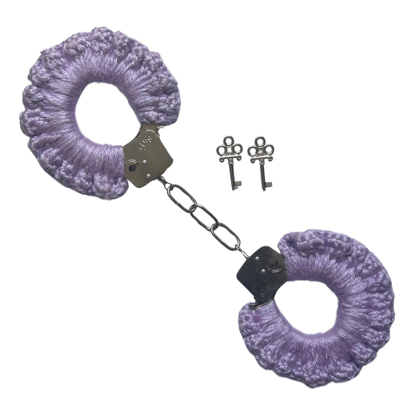 TANIJAY CROCHET handcuff Silky Crochet Handcuffs: Lavender