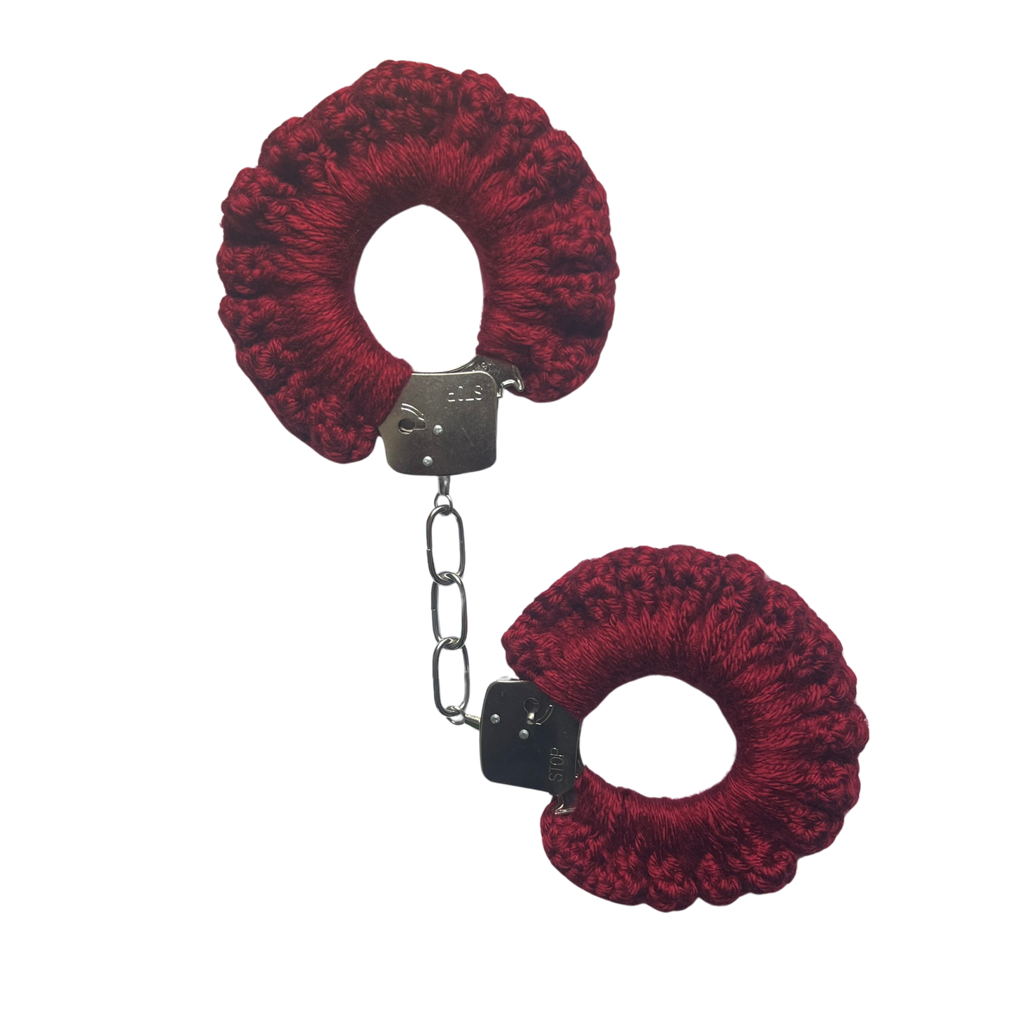 TANIJAY CROCHET handcuff Silky Crochet Handcuffs: Wine