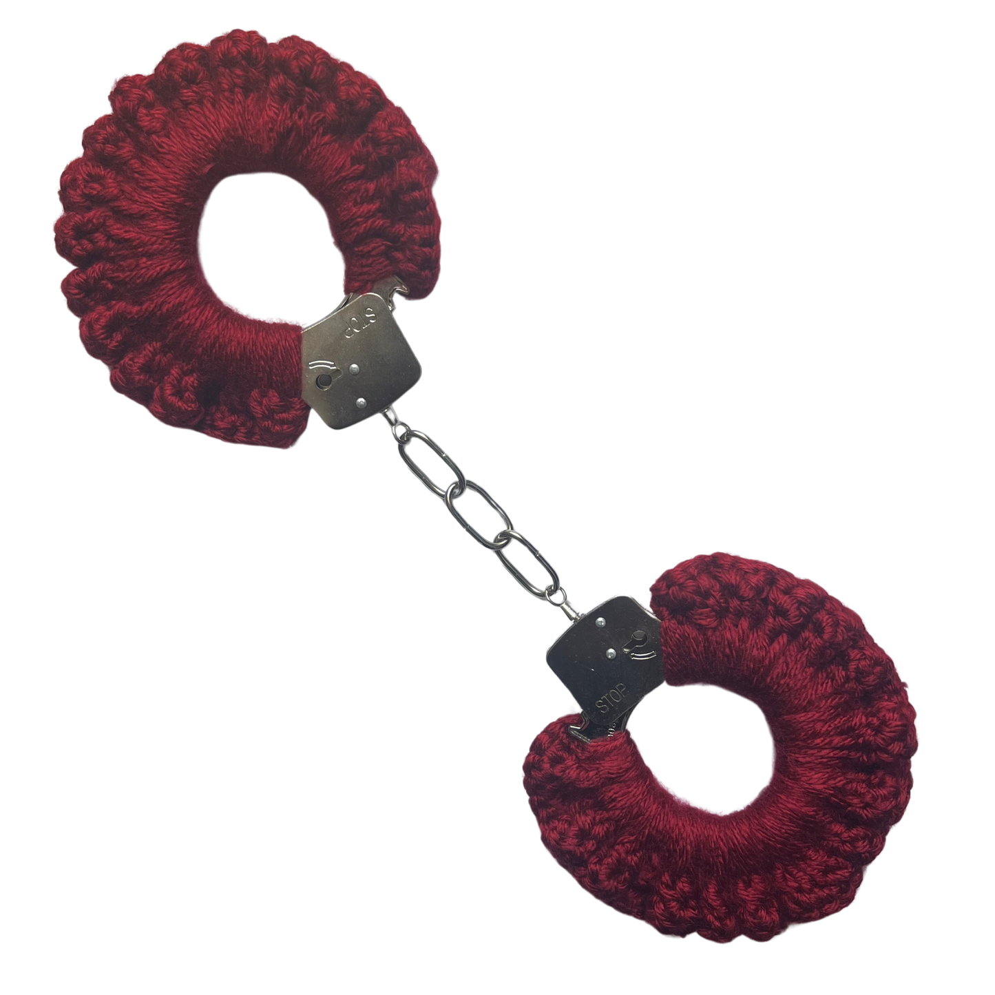 TANIJAY CROCHET handcuff Silky Crochet Handcuffs: Wine