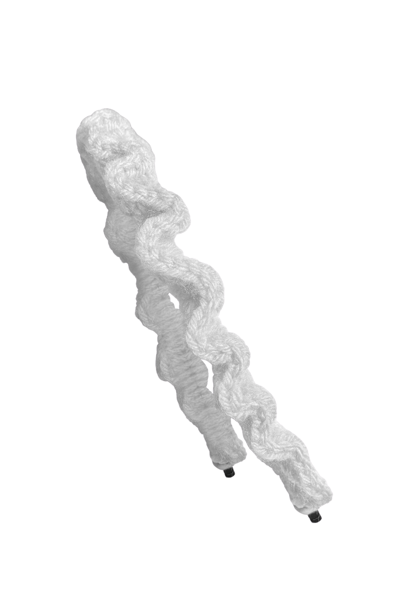 TANIJAY CROCHET headband Wavy Ruffle Headband – White