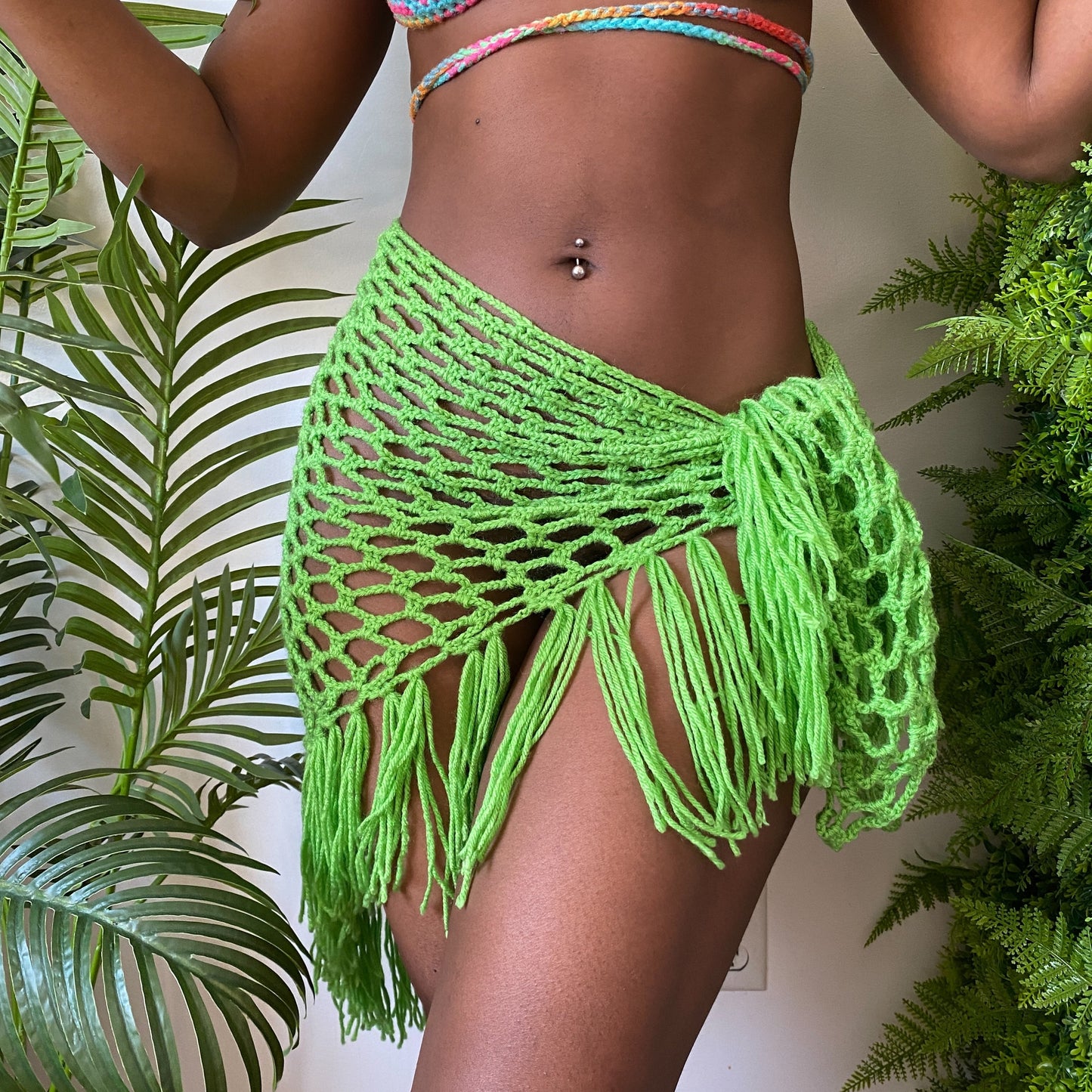 TANIJAY CROCHET Crochet Mesh Sarong Skirt