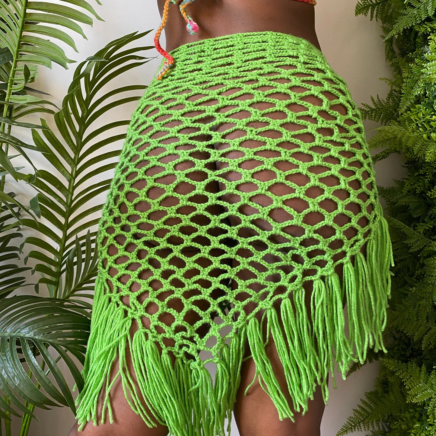 TANIJAY CROCHET Crochet Mesh Sarong Skirt