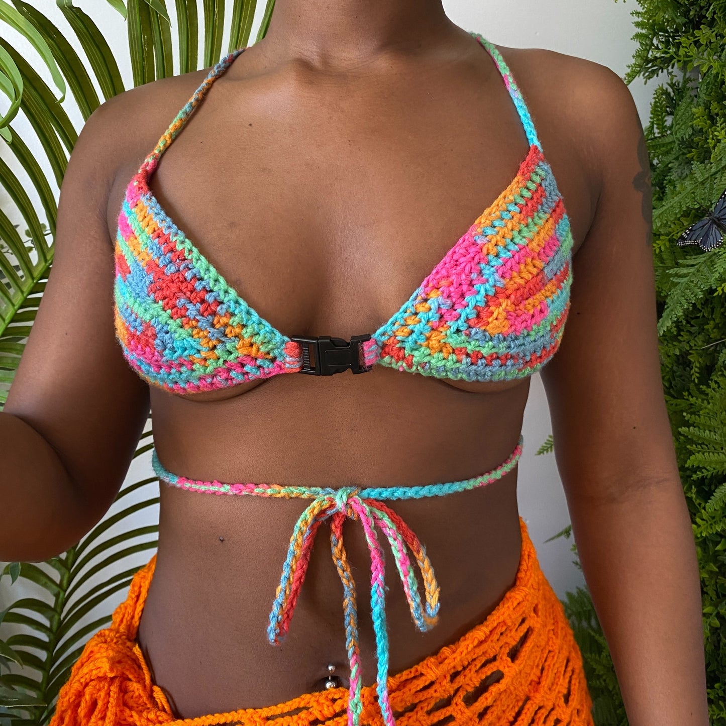 TANIJAY CROCHET Dayglow Crochet Bikini Top