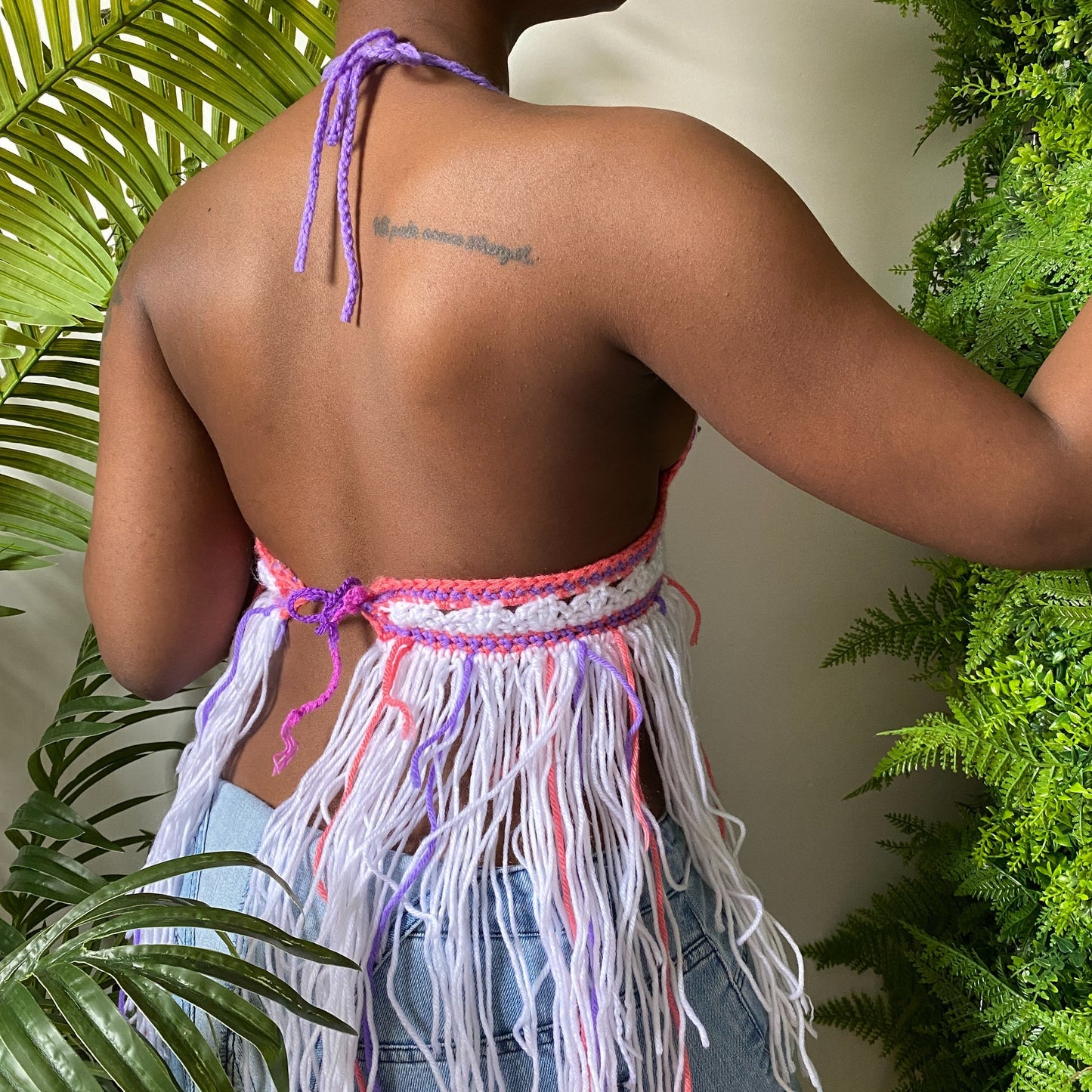 TANIJAY CROCHET P/W/P Crochet Fringe Top