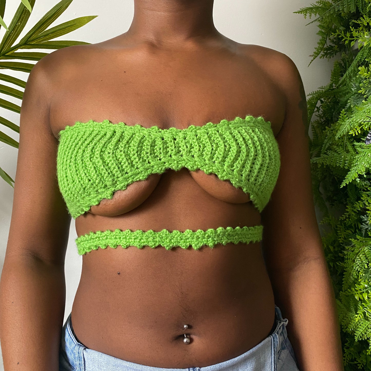 TANIJAY CROCHET Strapless Astraea Crochet Crop Top