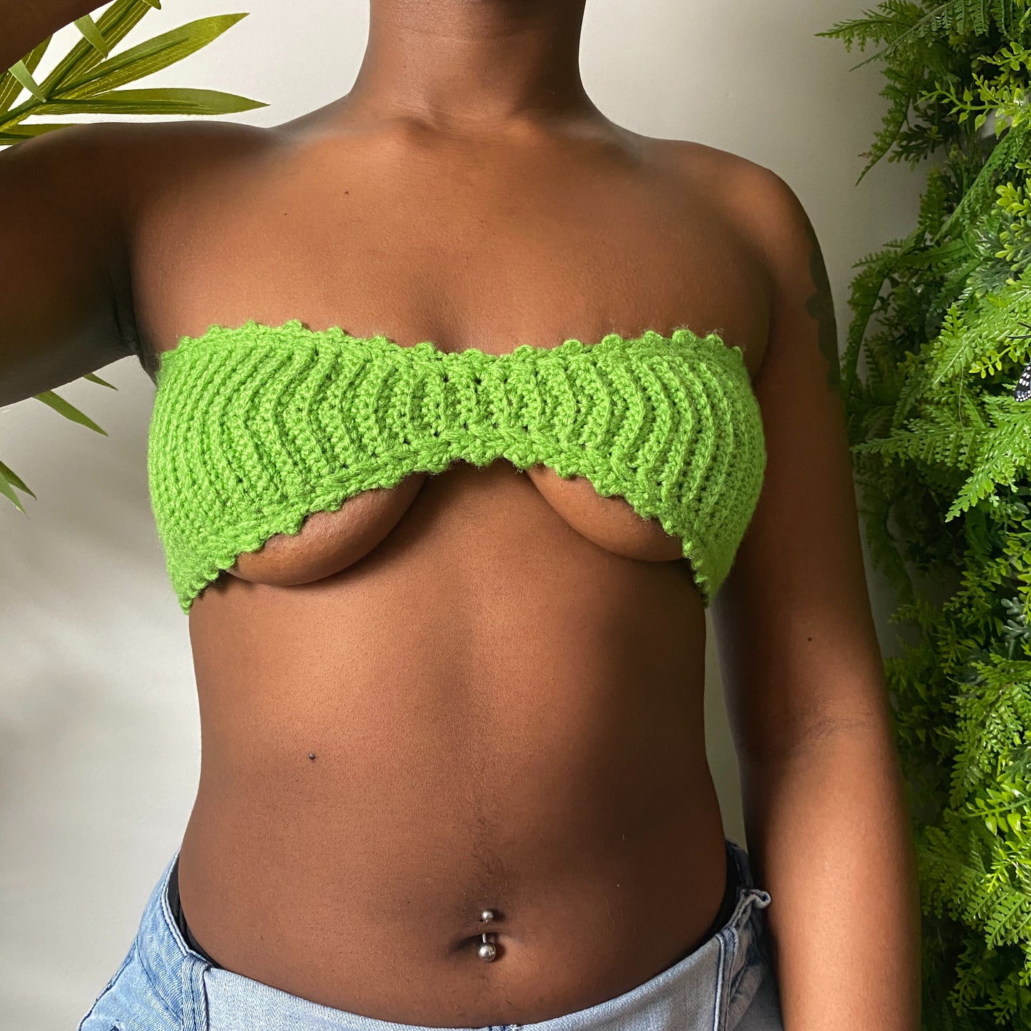 TANIJAY CROCHET Strapless Astraea Crochet Crop Top