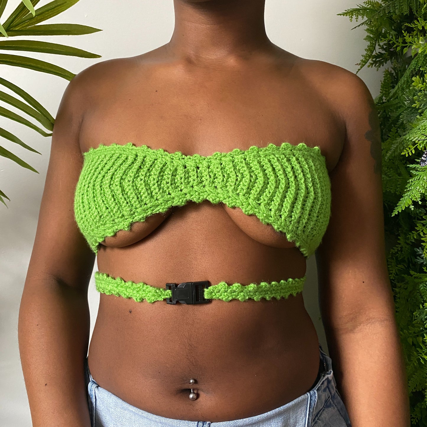 TANIJAY CROCHET Strapless Astraea Crochet Crop Top