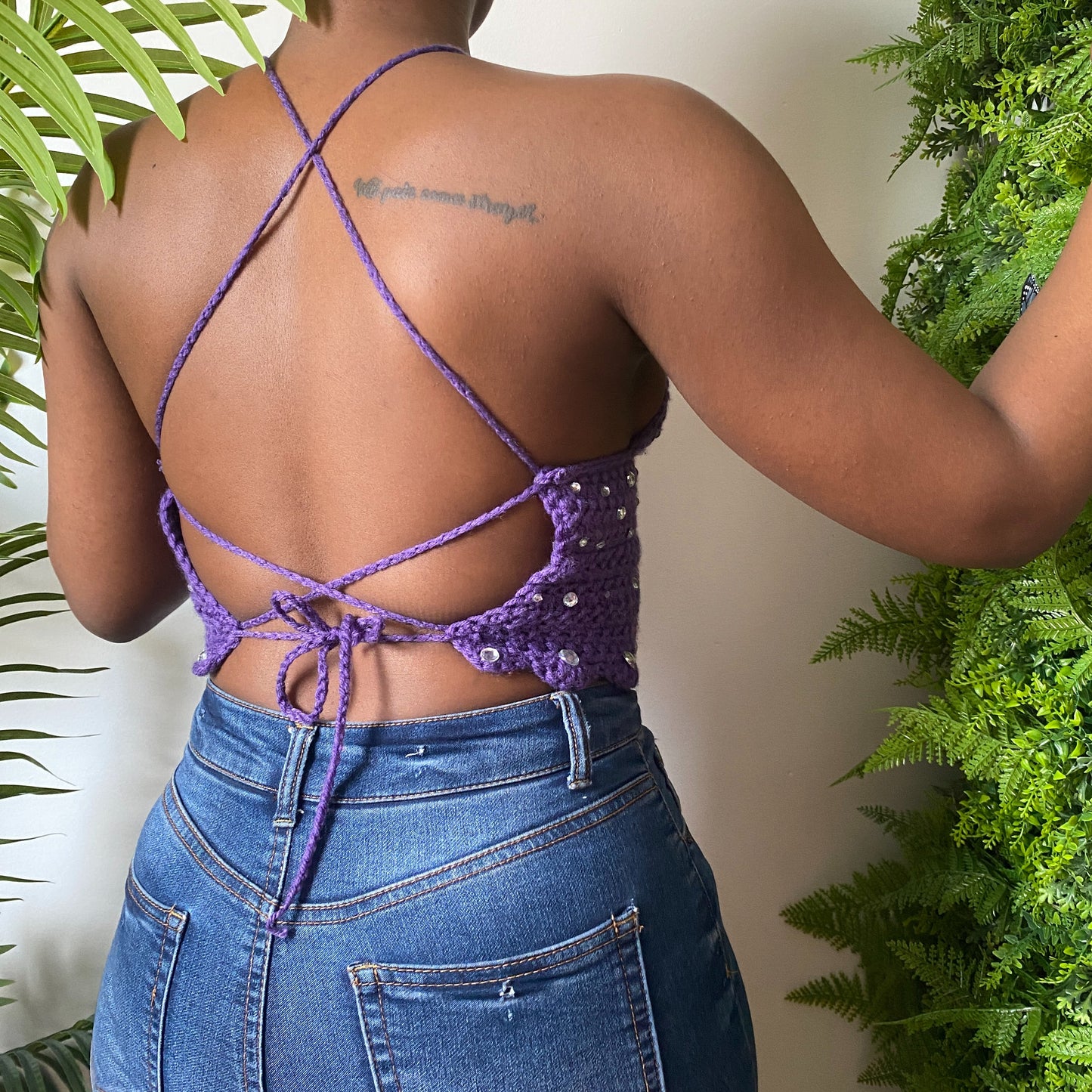 TANIJAY CROCHET Studded Clio Crochet Top