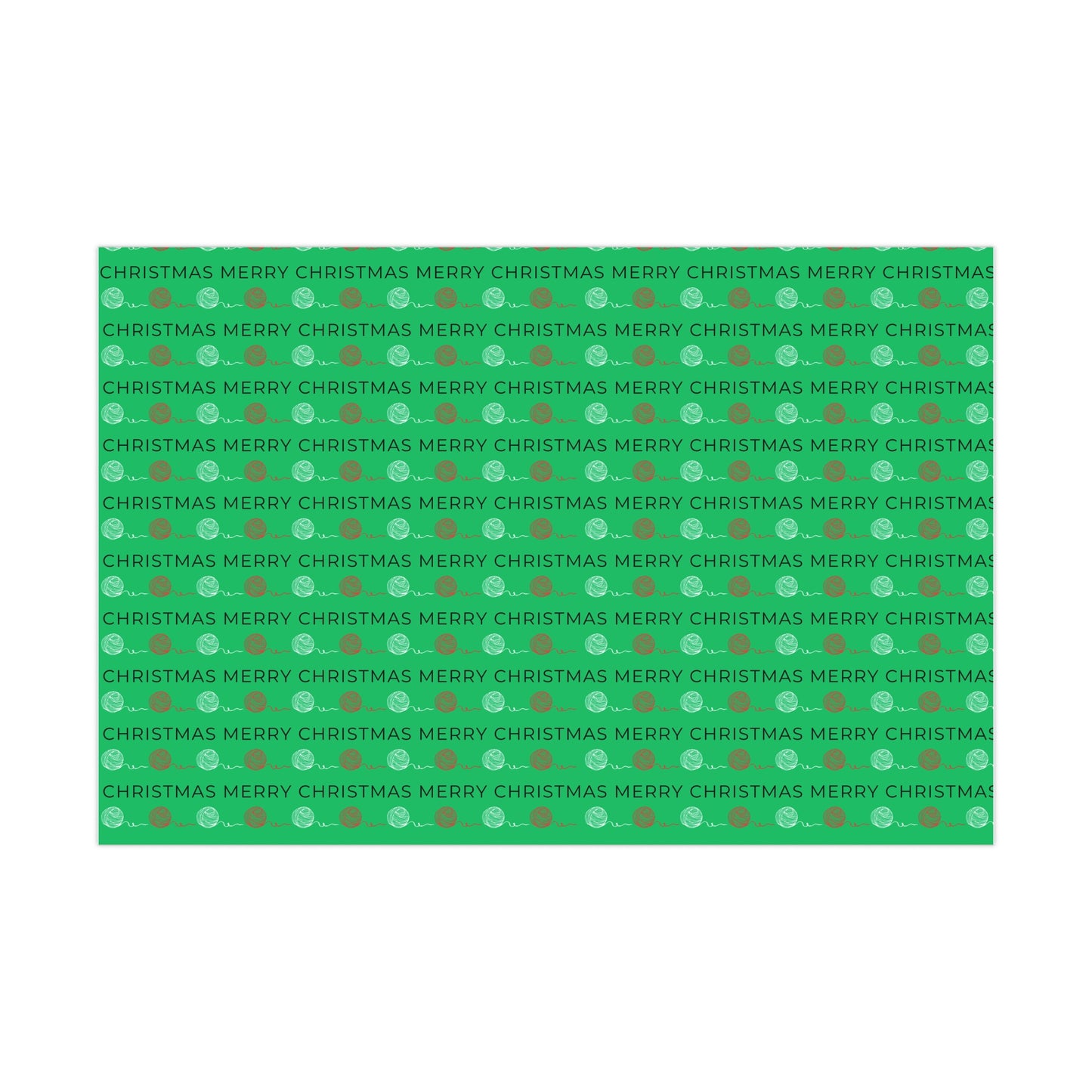 "Evergreen Bliss 2.0" Crochet-Inspired Wrapping Paper – 30" x 20" Sheet