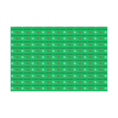 "Evergreen Bliss 2.0" Crochet-Inspired Wrapping Paper – 30" x 20" Sheet