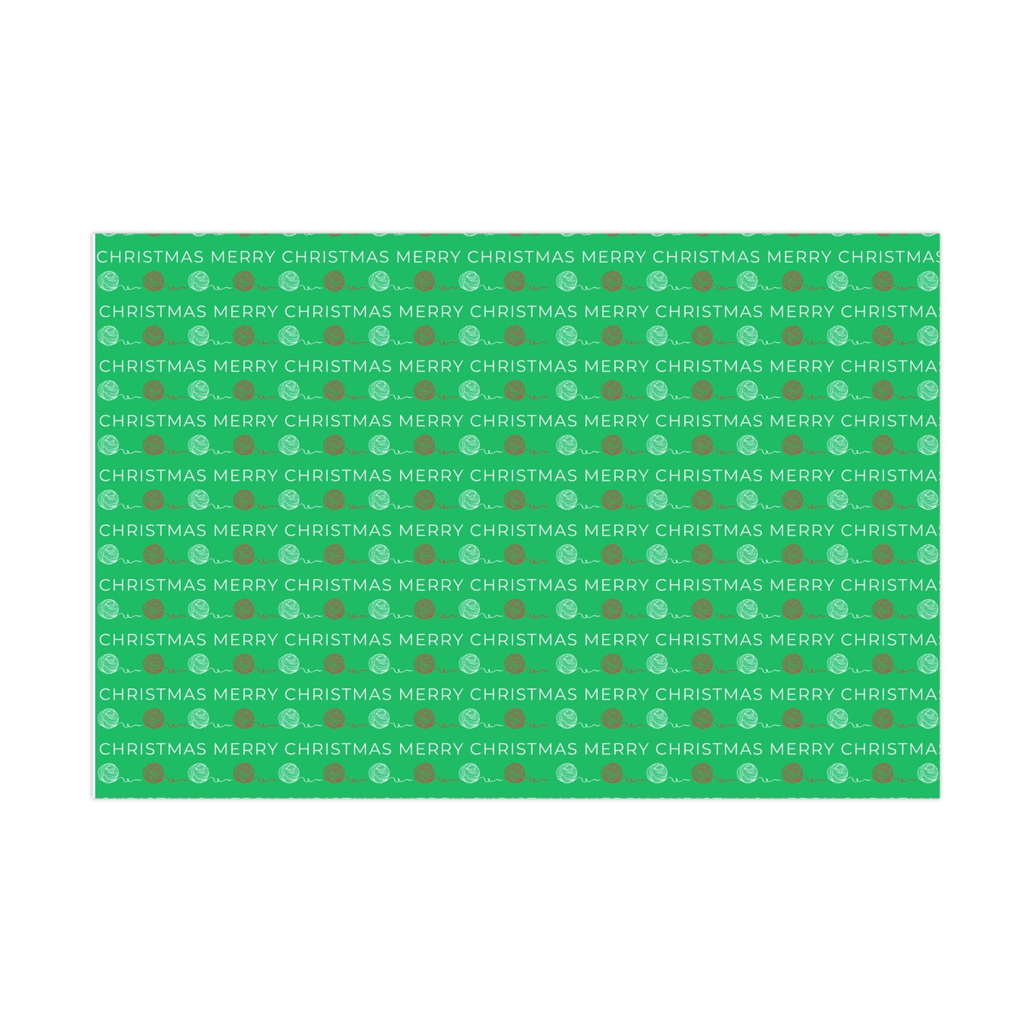 "Evergreen Bliss" Crochet-Inspired Wrapping Paper – 30" x 20" Sheet