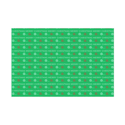 "Evergreen Bliss" Crochet-Inspired Wrapping Paper – 30" x 20" Sheet