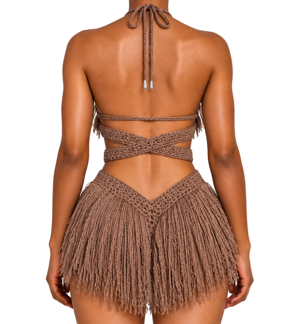 Hebe Crochet One Piece Cafe Latte Medium – Ready to Ship (48 Hours)