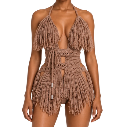 Hebe Crochet One Piece Cafe Latte Small – Ready to Ship (48 Hours)