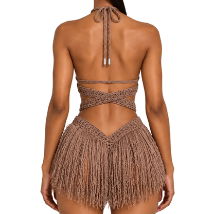 Hebe Crochet One Piece Cafe Latte Small – Ready to Ship (48 Hours)
