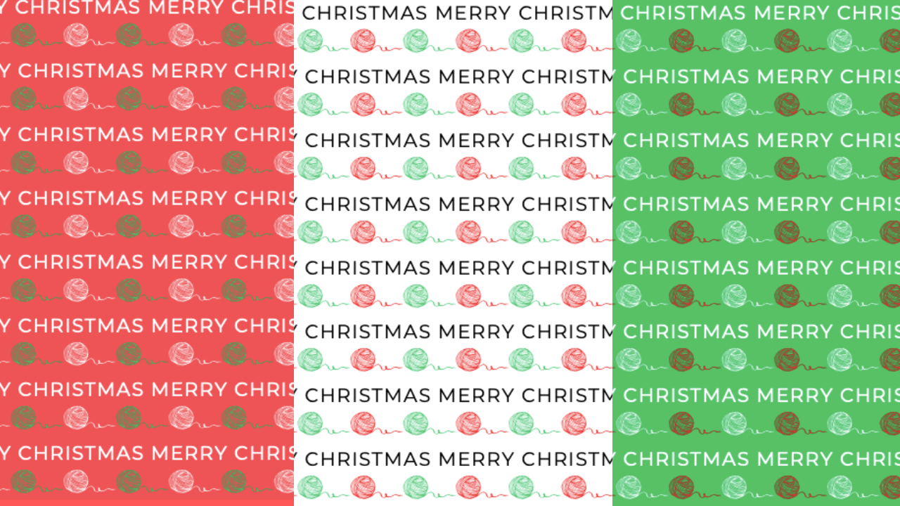 Printable Crochet Christmas Wrapping Paper - Set of 3 Designs