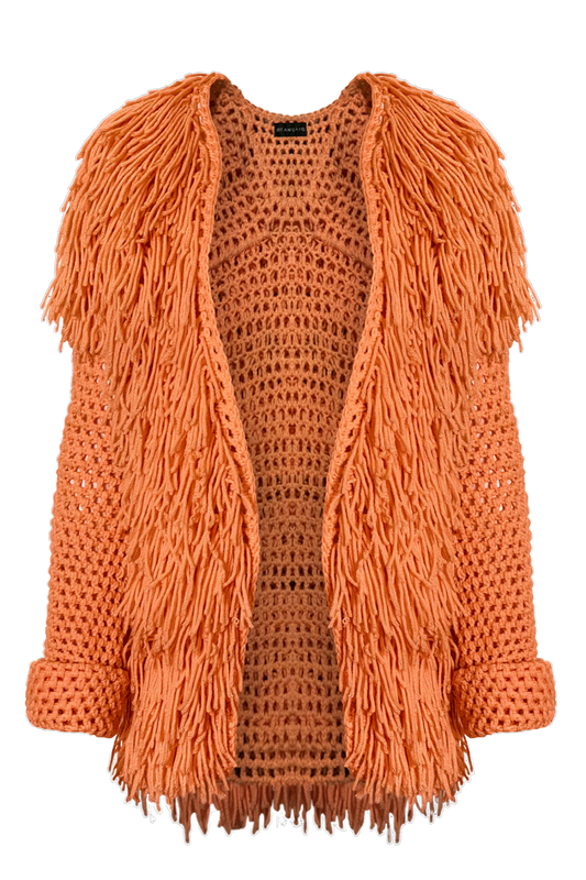 TANIJAY CROCHET SWEATER Artemis Crochet Fringe Jacket
