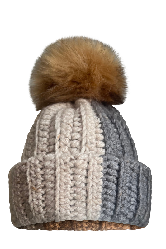 TANIJAY CROCHET Winter Hat Bulky Beanie w. Pom Pom