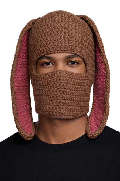 TANIJAY CROCHET BALACLAVA MASK Bunny Ear Crochet Balaclava Ski Mask