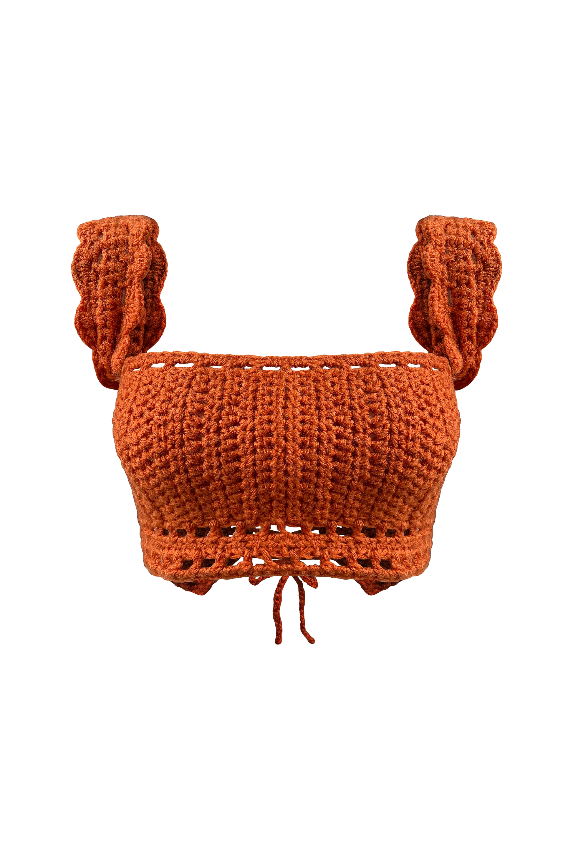 Faroe Sage Crochet Crop Top w/ Bow Straps
