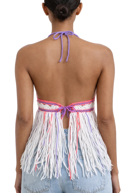 TANIJAY CROCHET TOP Cybele Fringe Crochet Top