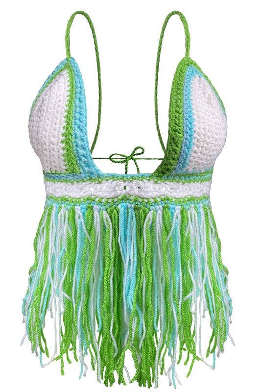 TANIJAY CROCHET TOP Cybele Fringe Crochet Top