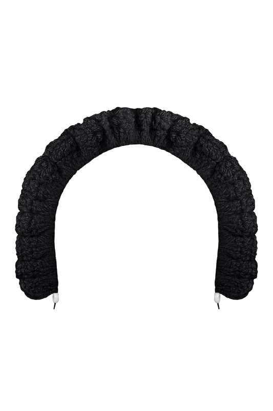 TANIJAY CROCHET headband Full Ruffle Headband – Black
