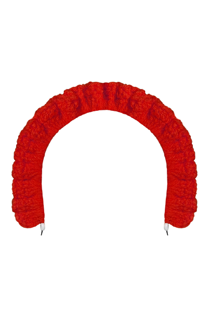 TANIJAY CROCHET headband Full Ruffle Headband – Bright Red