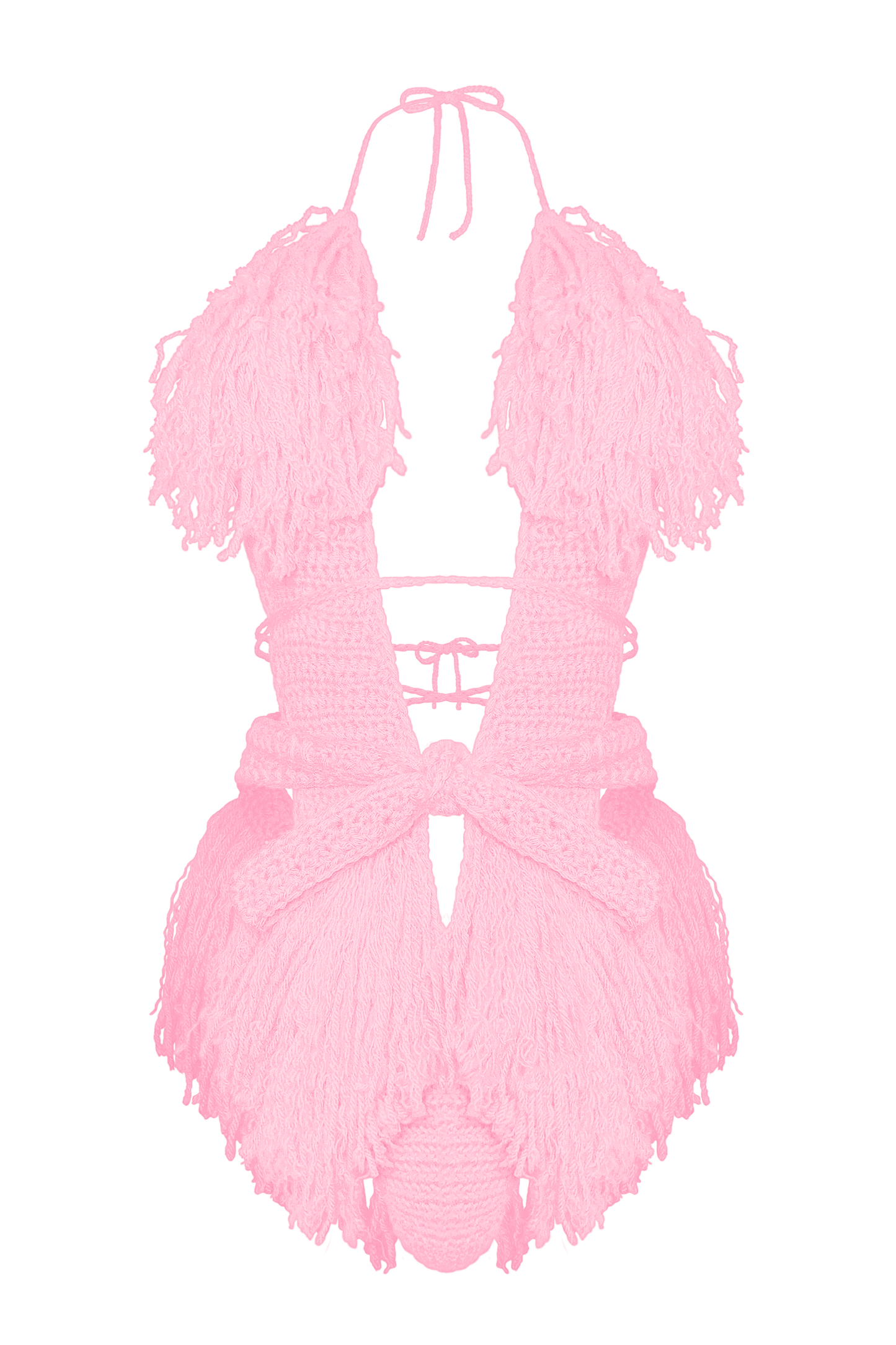 TANIJAY CROCHET ONE PIECE XS / Light Pink Hagata Crochet One Piece