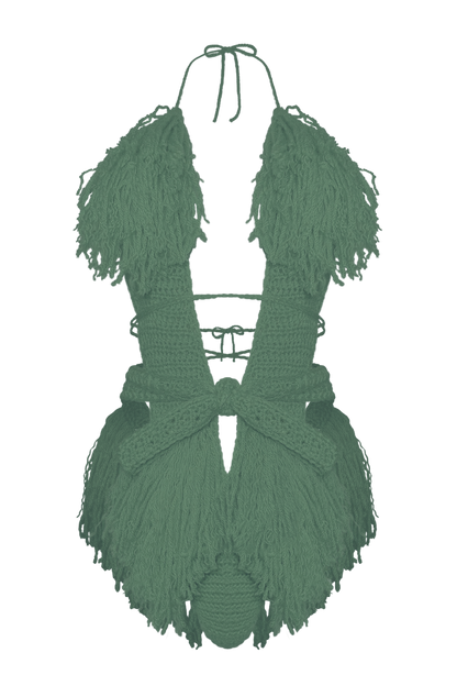 TANIJAY CROCHET ONE PIECE XS / Light Sage Hagata Crochet One Piece