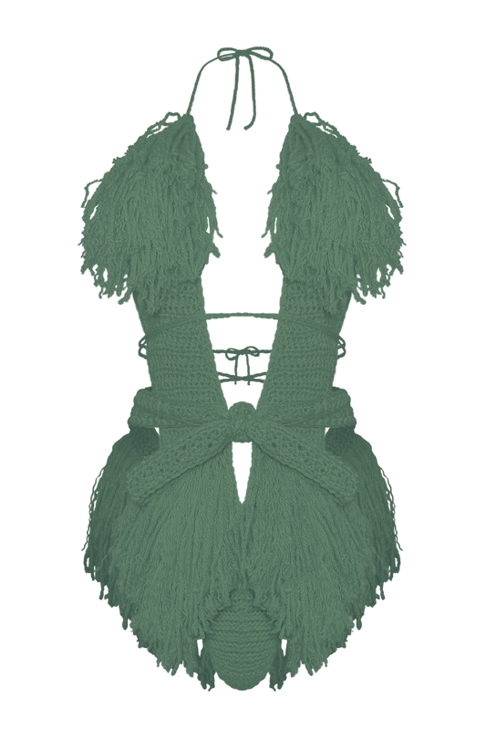 TANIJAY CROCHET ONE PIECE XS / Light Sage Hagata Crochet One Piece