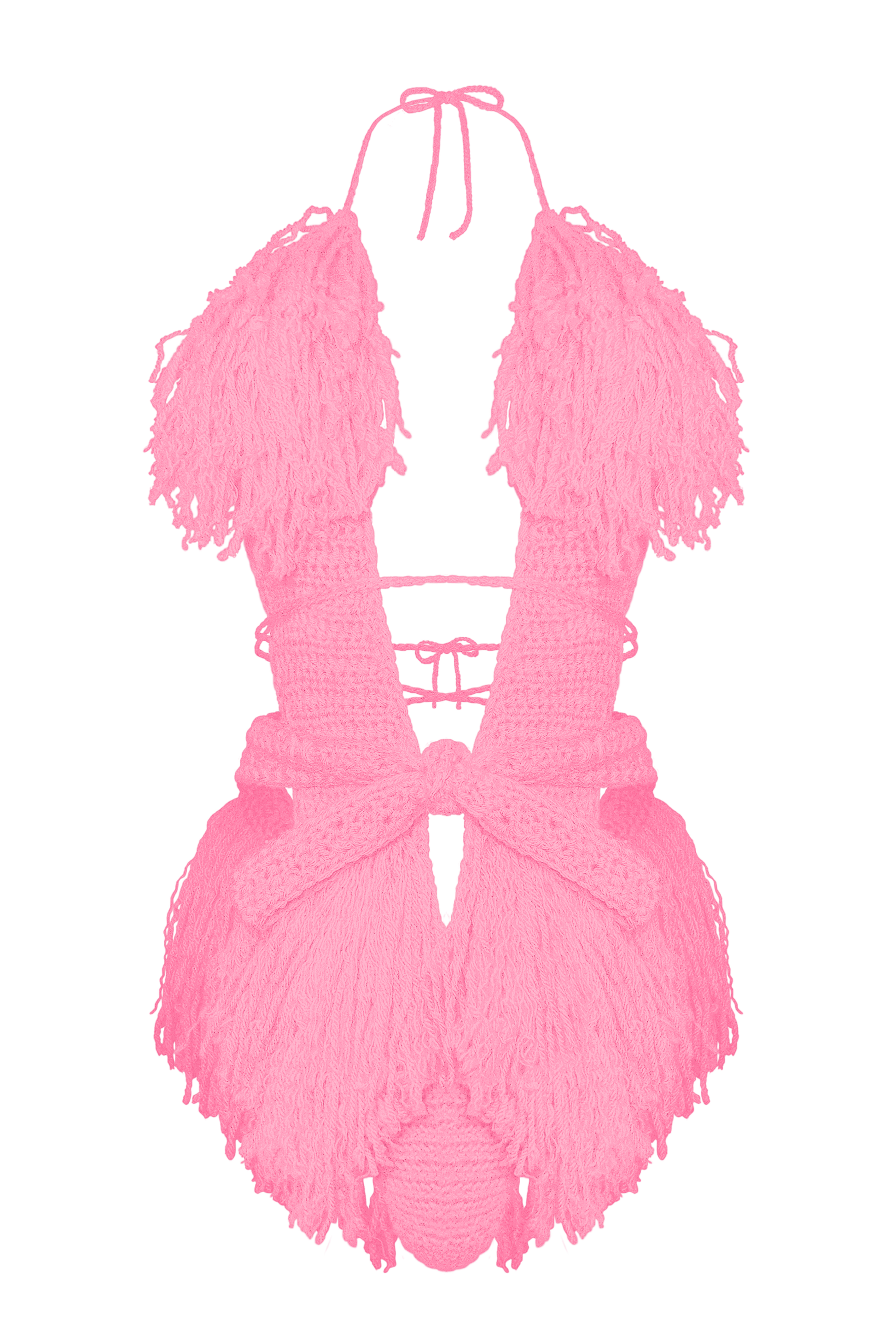 TANIJAY CROCHET ONE PIECE XS / Pretty n Pink Hagata Crochet One Piece