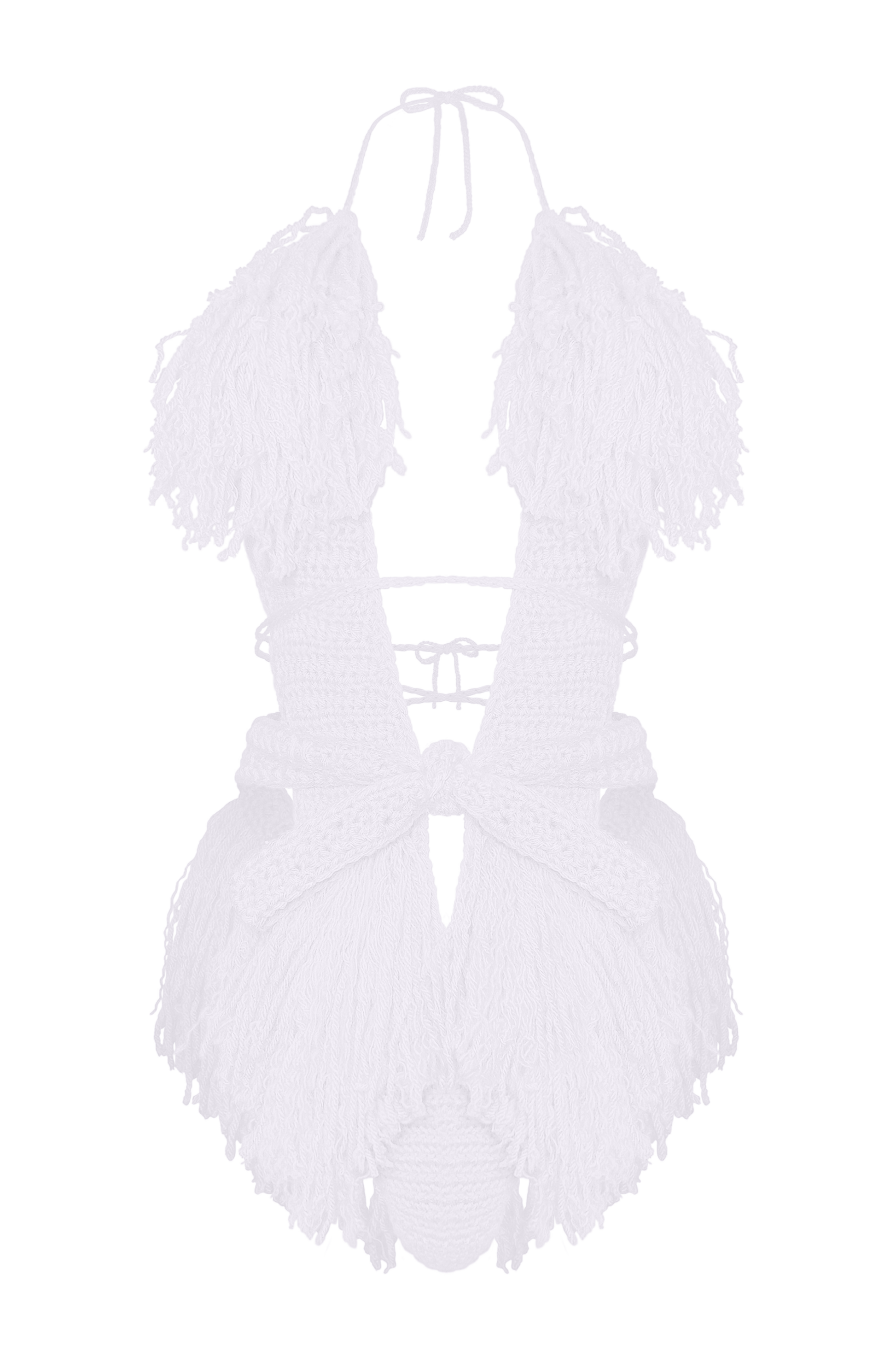 TANIJAY CROCHET ONE PIECE XS / White Hagata Crochet One Piece