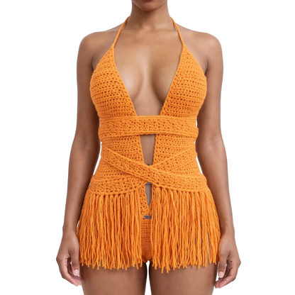 TANIJAY CROCHET READY TO SHIP Halle Crochet One Piece Back Coverage Edition Curry Small – Ready to Ship (48 Hours)