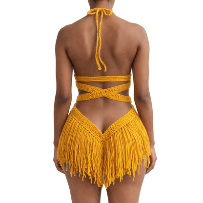 TANIJAY CROCHET READY TO SHIP Halle Crochet One Piece Back Coverage Edition Gold Small – Ready to Ship (48 Hours)