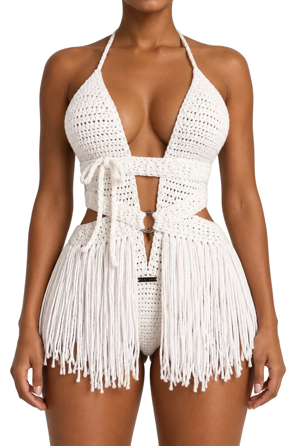 TANIJAY CROCHET READY TO SHIP Halle Crochet One Piece Back Coverage Edition White Small – Ready to Ship (48 Hours)