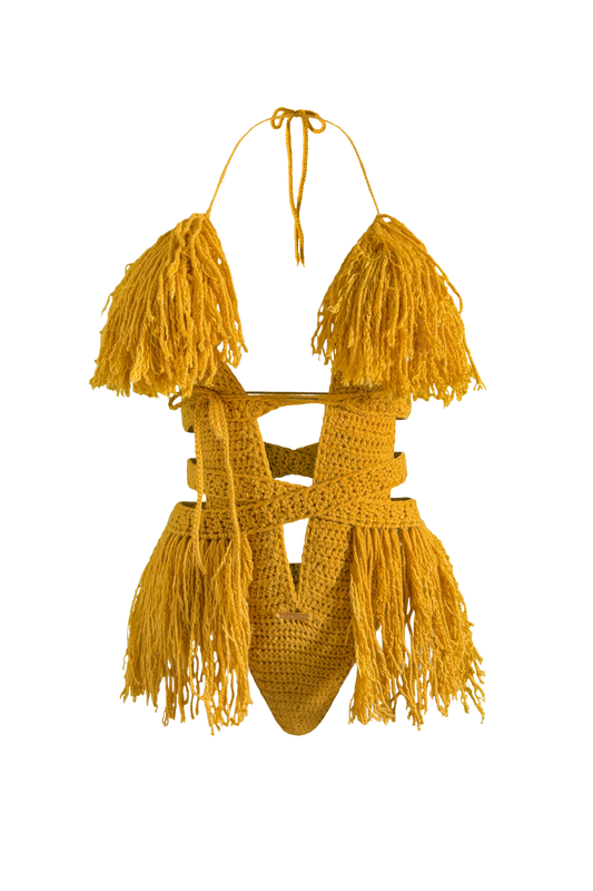 TANIJAY CROCHET ONE PIECE Hanet Crochet One Piece : Brazilian High Cut Coverage
