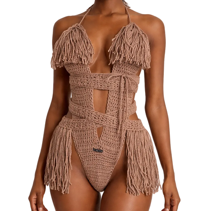 TANIJAY CROCHET READY TO SHIP Hanet Crochet One Piece Cafe Latte XSmall – Ready to Ship (48 Hours)