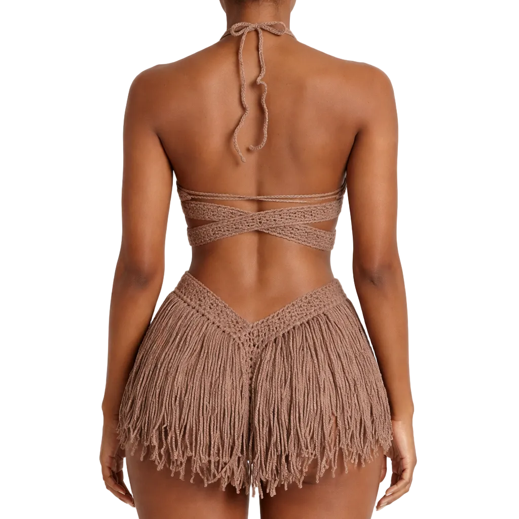 TANIJAY CROCHET READY TO SHIP Hanet Crochet One Piece Cafe Latte XSmall – Ready to Ship (48 Hours)