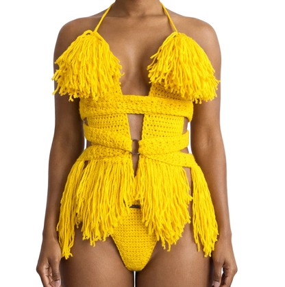 TANIJAY CROCHET READY TO SHIP Hebe Crochet One Piece Bright Yellow XSmall– Ready to Ship (48 Hours)